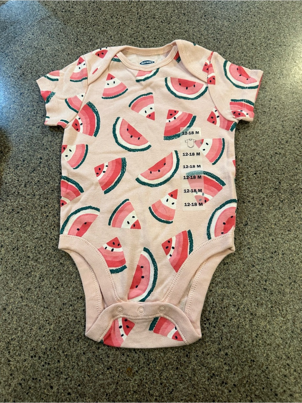 Old Navy Pink Watermelon Print Baby One-Piece Bodysuit